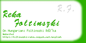 reka foltinszki business card